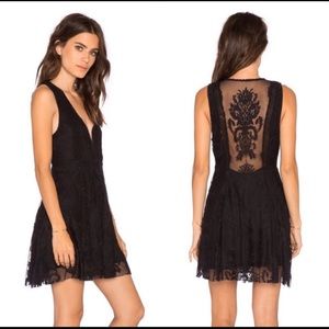 Free People Reign On Me Black Lace Mini Dress 2